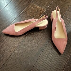 Everlane Slingback Heel Pink Suede - Size 7
